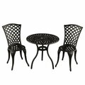 Oakland Living Oakland Living Contemporary Modern Mesh Lattice Outdoor Patio Garden Bistro Set Sand Black-3 Pc. 1023-MESH-BISTRO-SB